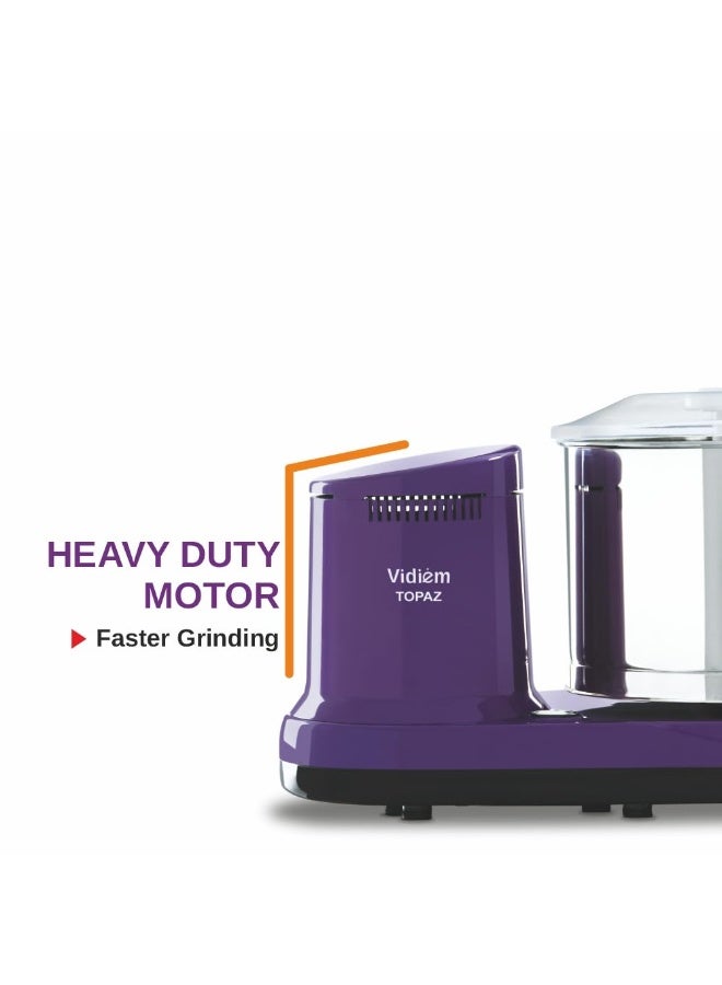 فيديم Vidiem ABS Topaz Wet Grinder ST 326 A (Lavender) | 2L SS Drum with Extra Wide Stone Roller & High Torque Motor | Fast Grinding | ISI Certified | 5 Years Warranty - Image 3